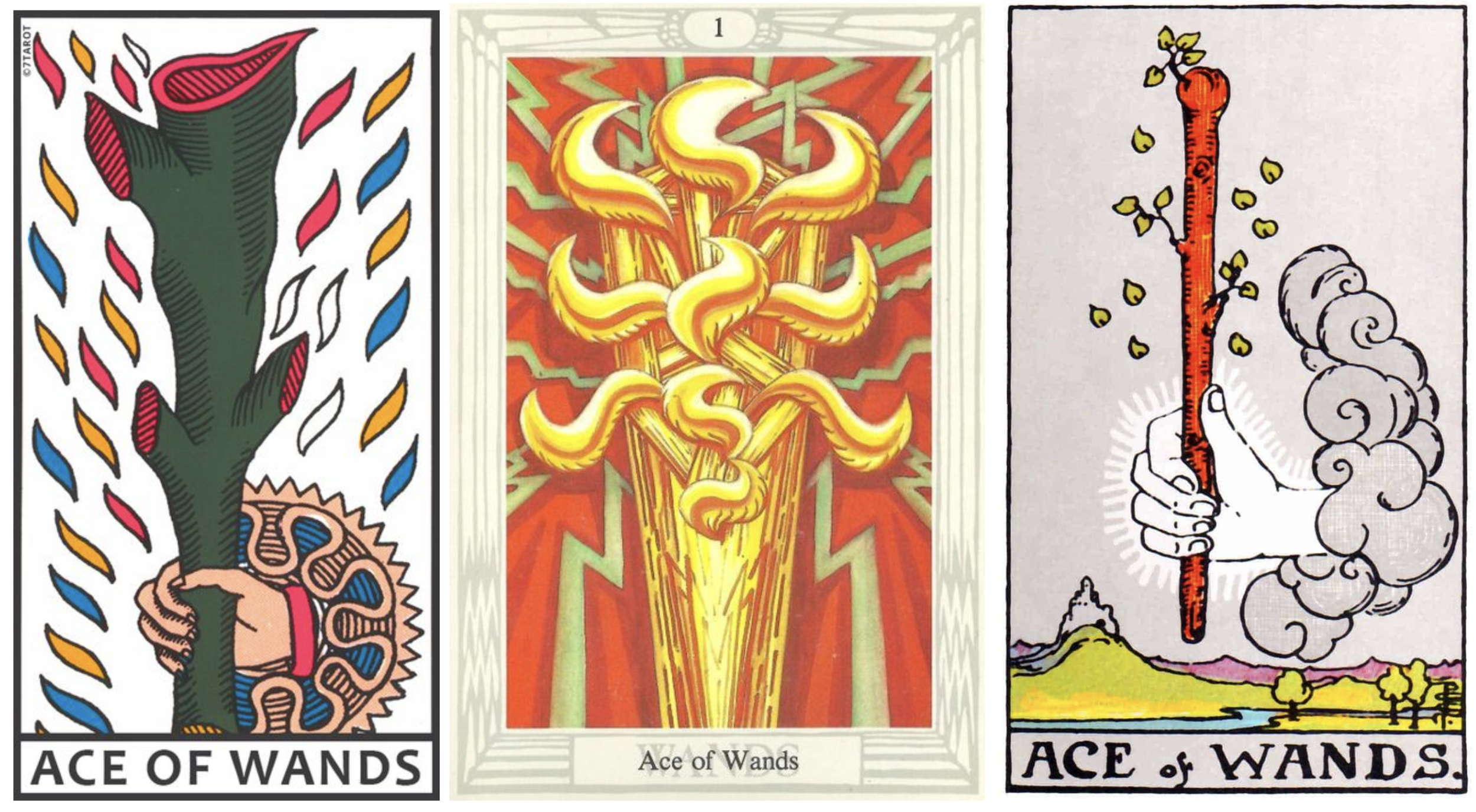 The Ace of Wands (Tarot Triptych) - Tetragrammaton
